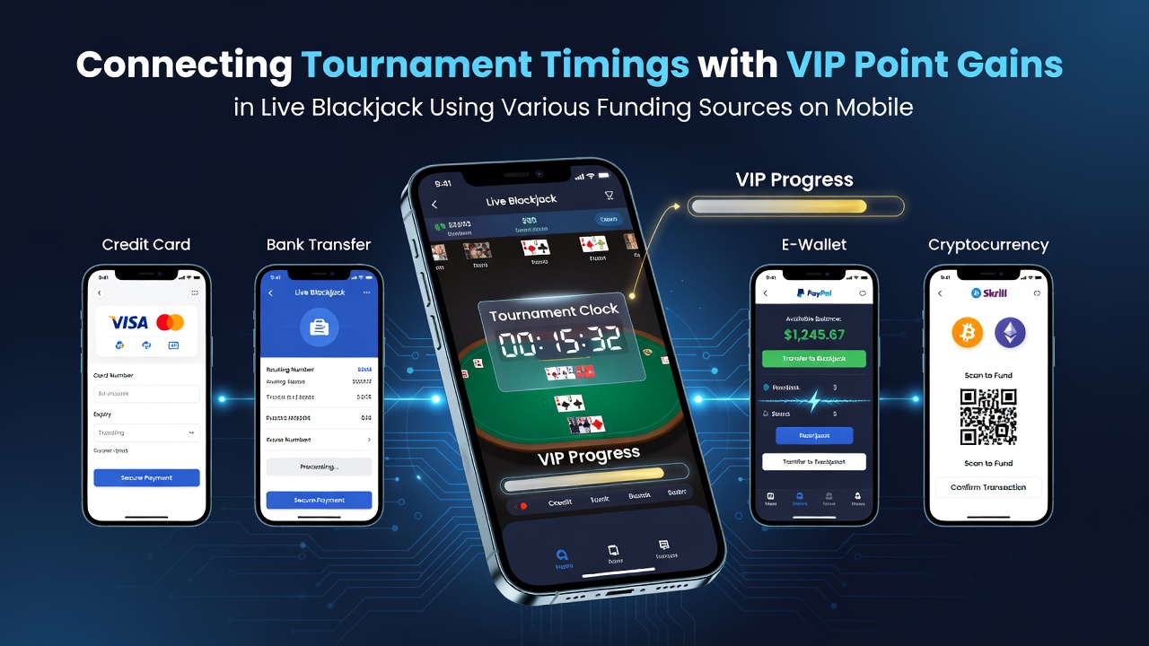 Illustration der Verknüpfung zwischen Turnierzeitplänen und VIP-Punktgewinnen in mobilen Live-Blackjack-Sessions