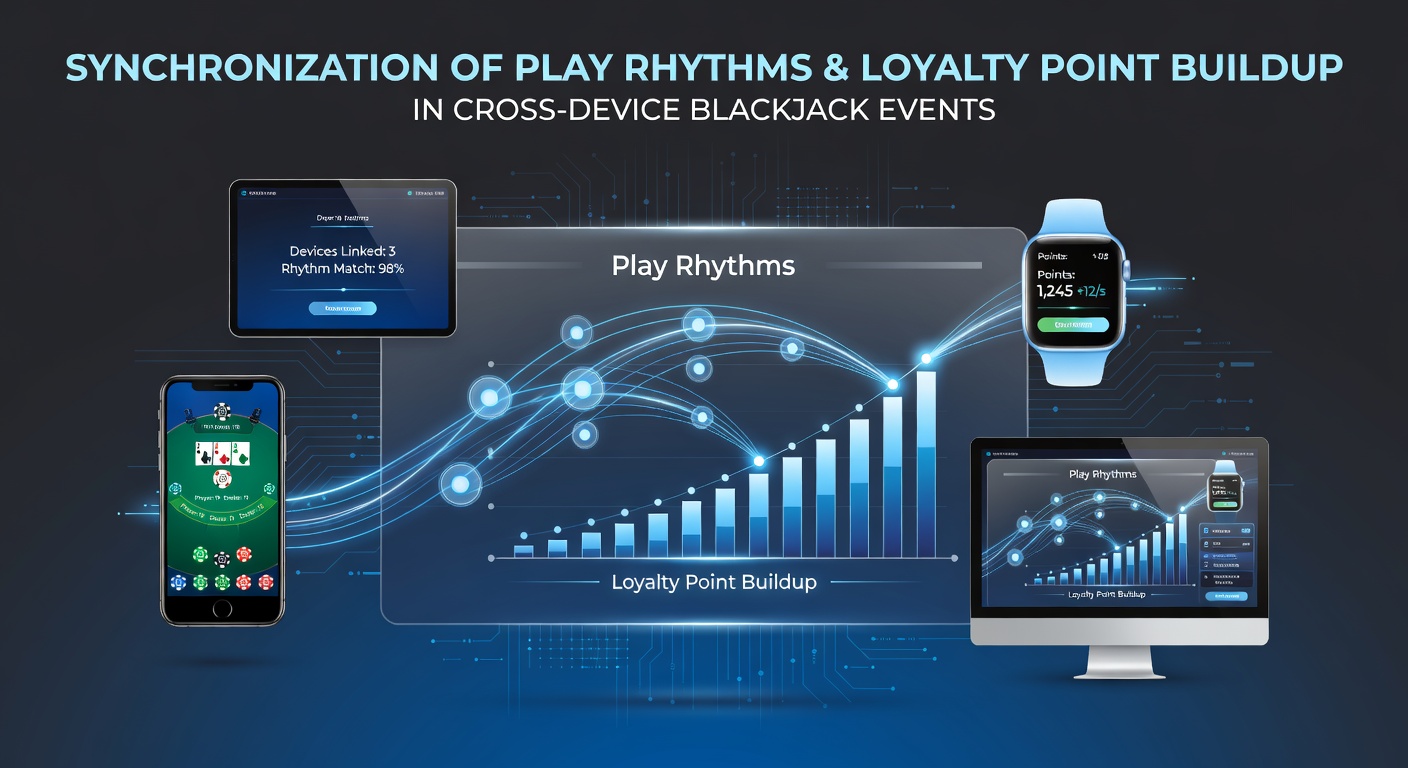 Darstellung der Synchronisation von Spielmustern über verschiedene Geräte hinweg in Blackjack-Events